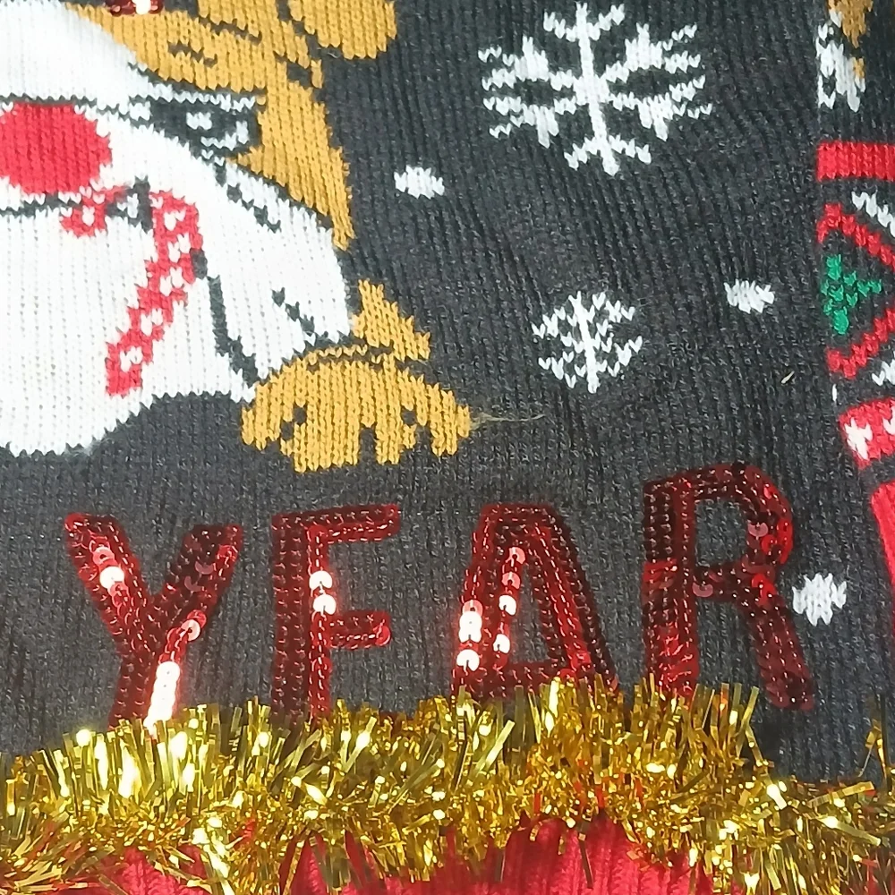 Women's XL Christmas Holiday Ugly Sweater Bull Dog “ It’s been a ruff year” - Picture 5 of 12